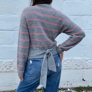 WAYF Mock Neck Tie Waist Sweater